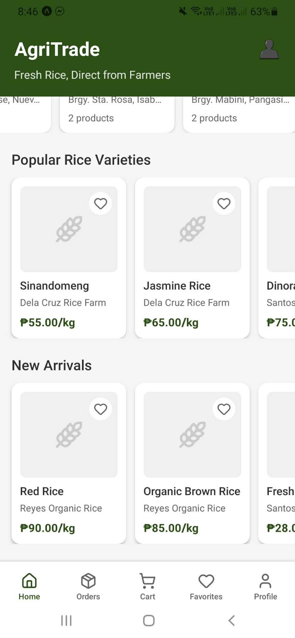 AgriTrade mobile experience