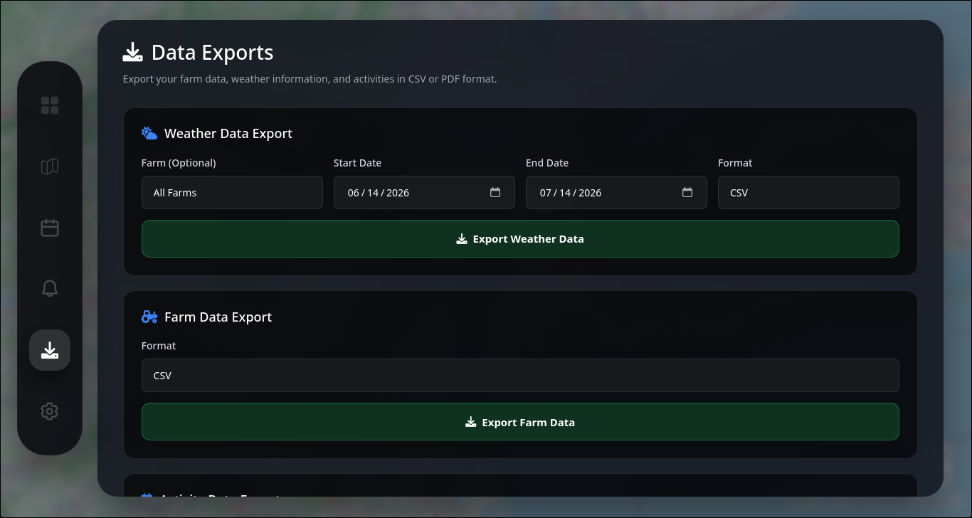 KLEMA data export interface
