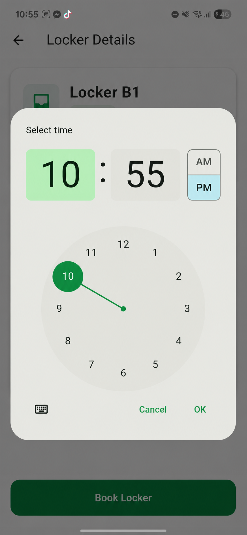 Lucker booking time selection