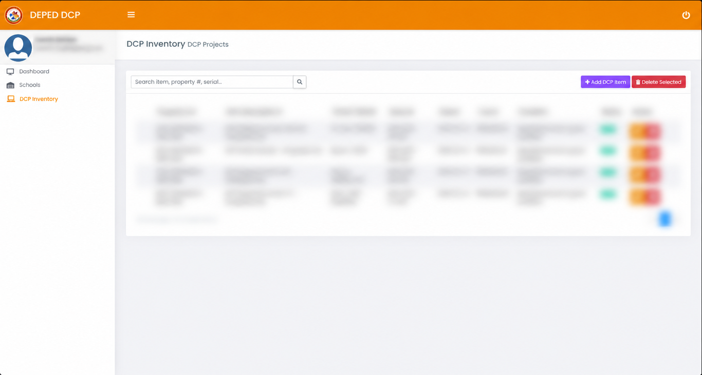 Privacy-redacted DepEd DCP record workflow